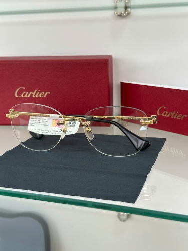 Gọng kính khoan Cartier mạ vàng mã CT04140.001